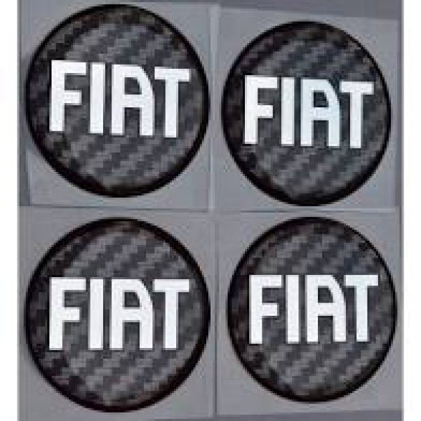 EMBLEMA CALOTA FIAT RESINADO XADREZ CROMADO 48MM