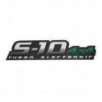 EMBLEMA S10 4X4 TURBO ELETRONIC VERDE ESCURO PAR