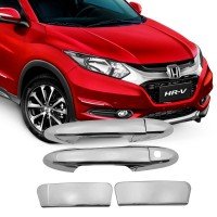 APLIQUE CROMADO  MACANETA  HONDA HRV 2015 ATE 2020 4 PORTAS 