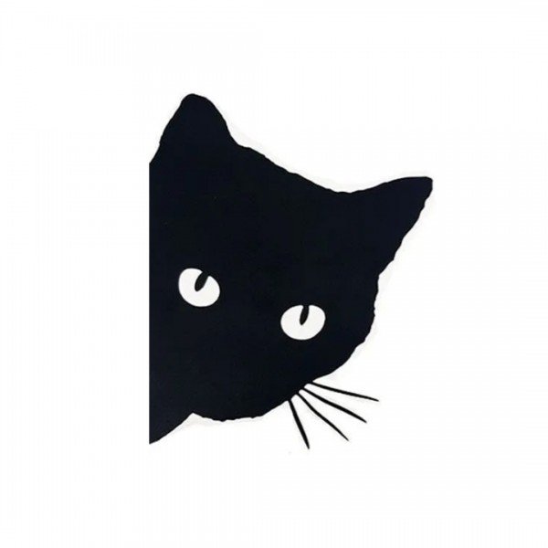 EMBLEMA GATO LATERAL S/RESINA PRETO