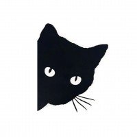 EMBLEMA GATO LATERAL S/RESINA PRETO